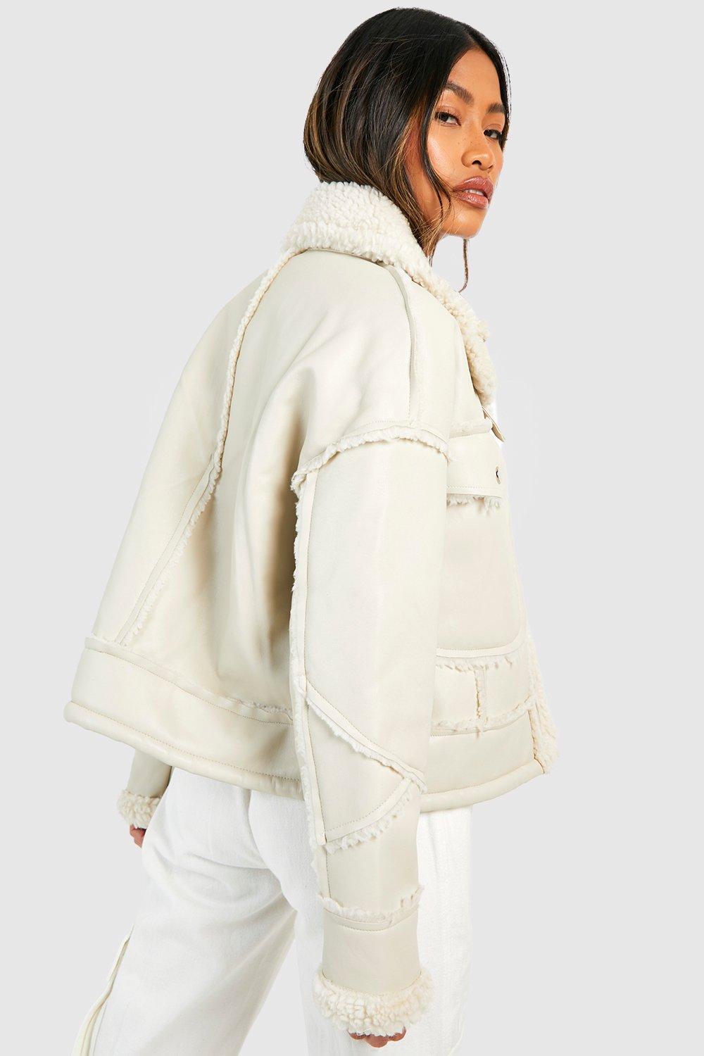 Off white clearance faux leather jacket